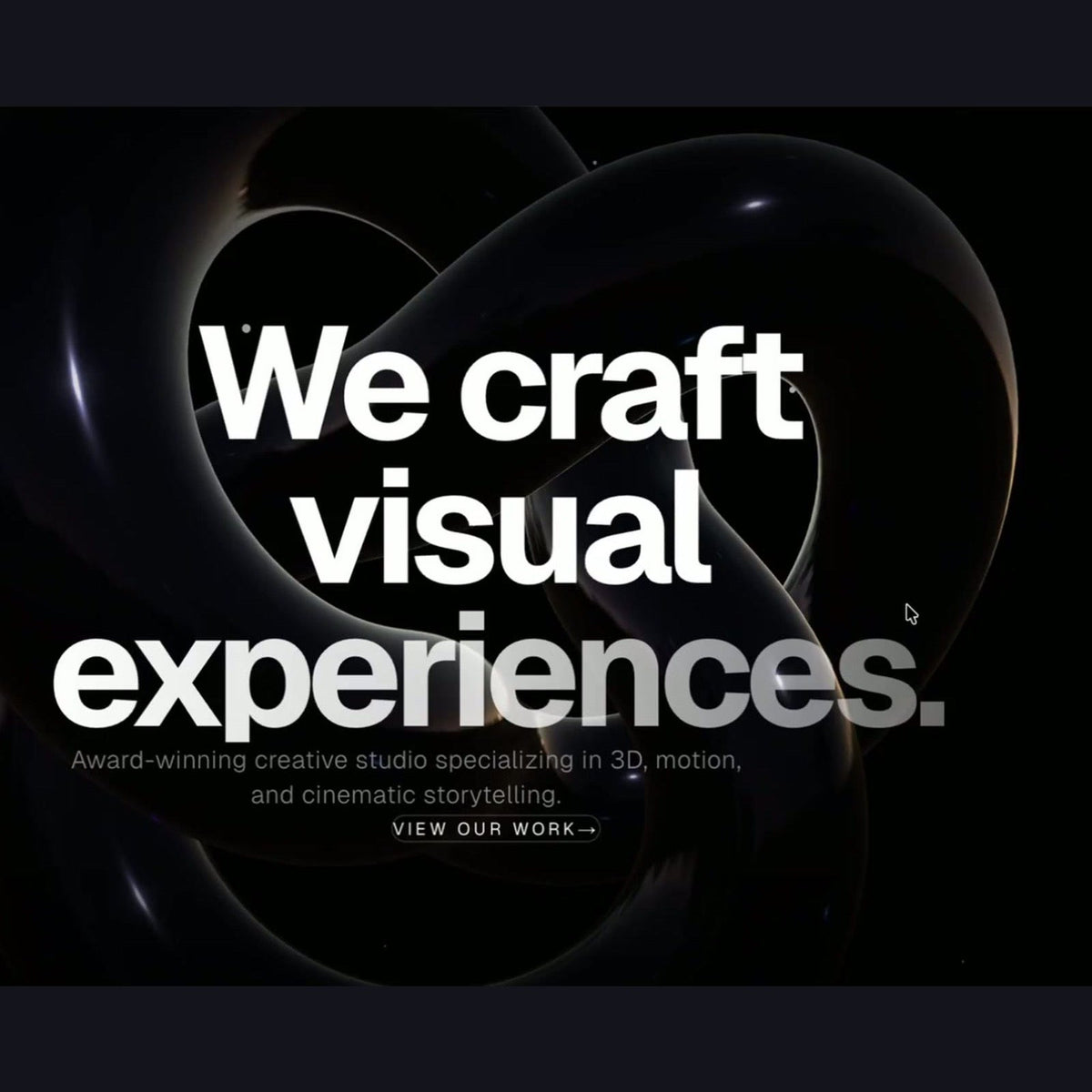 Finished 3D creative studio homepage built in the course