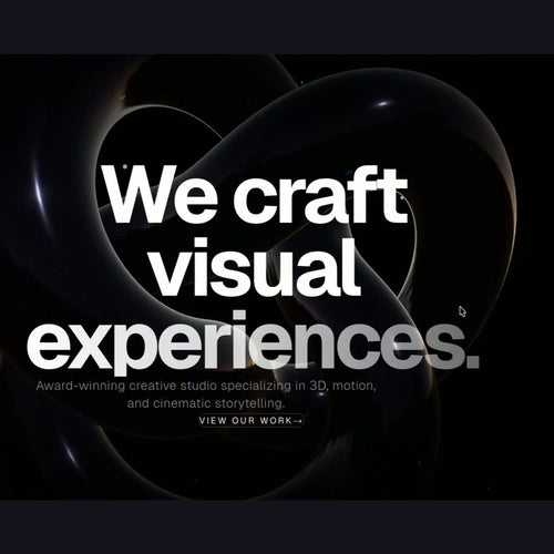 Finished 3D creative studio homepage built in the course