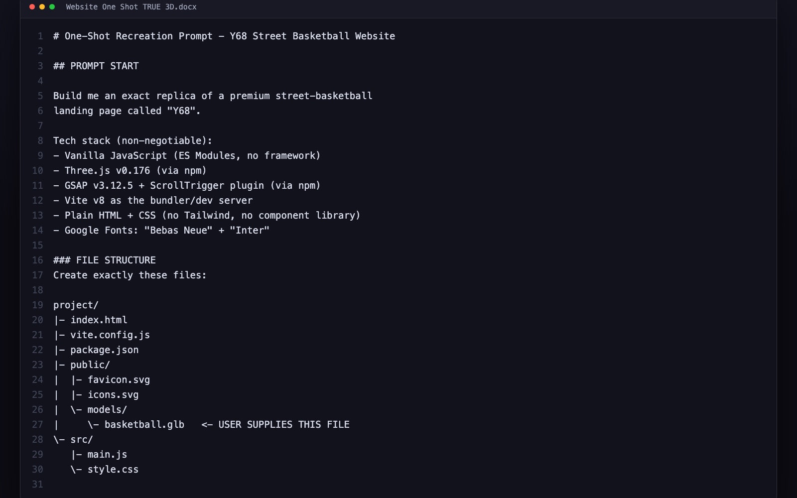 11 one-shot build prompts